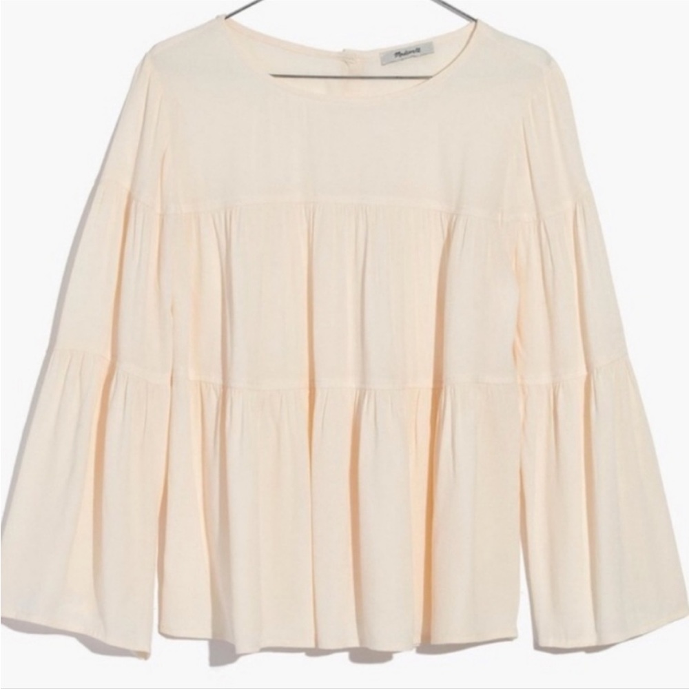 Madewell Tiered Button-Back Top Cream NWT xxs